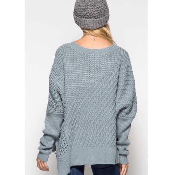 XX EMIKO long sleeve oversize sweater - SLATE BLUE - Picture 3 of 3
