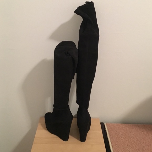 Donna Karan collection suede thigh high boots - Picture 2 of 4