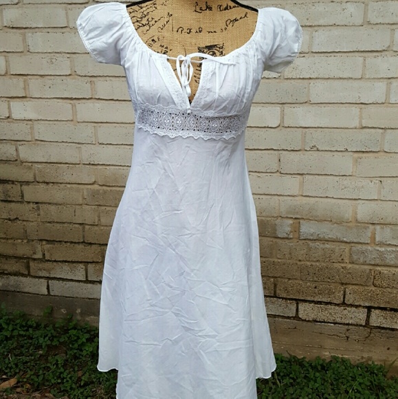 simple white cotton dress