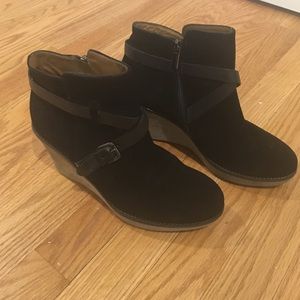 Black suede booties by Andre Assous, size 8