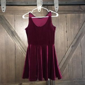 Super cute red velvet skater dress!!!:))