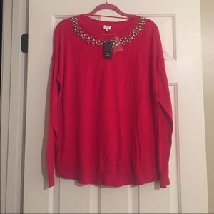 NWOT Crown & Ivy L Rhinestone Encrusted  sweater