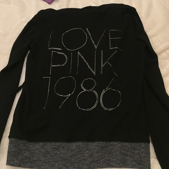 Black/Gary pink hoodie coat
