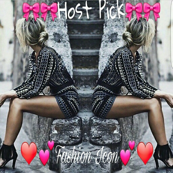 🎀Host Pick🎀Black &  gray geometric print romper