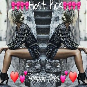 🎀Host Pick🎀Black &  gray geometric print romper