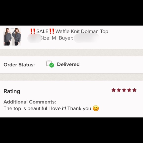 Waffle Knit Dolman Top - Small - Picture 3 of 3