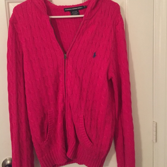Zip-up pink sweater
