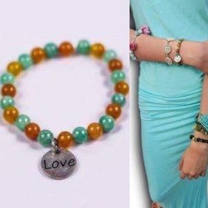 🔵 LALA MOTIFS ORANGE AND BLUE QUARTZ CHARM BRACEL