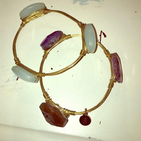 SOLD. Large Burbon and Bow ties bracelets. VGUC