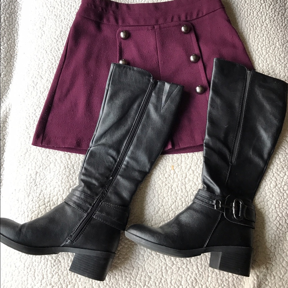 Black knee high boots