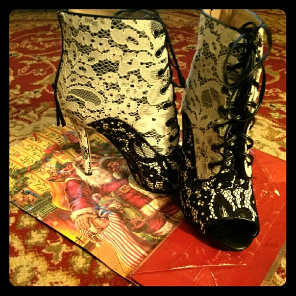 Stiletto open toe above ankle boots