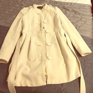 Beautiful longline light cream colored pea coat
