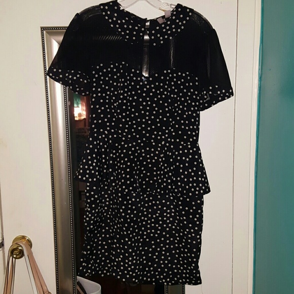 Polka Dot Peplum Dress.