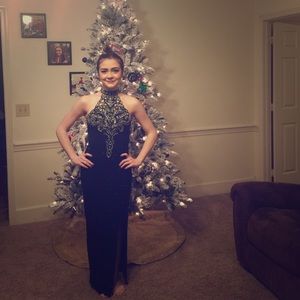 Stunning vintage beaded and sequined evening gown