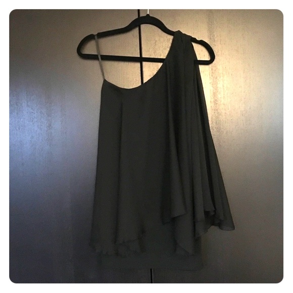 One shoulder black dress