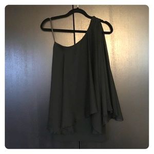 One shoulder black dress