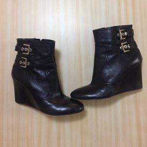 Nine West New Herbert Black Wedge Bootie