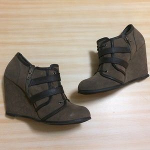 Fergalicious Cameo Grey Wedge Booties