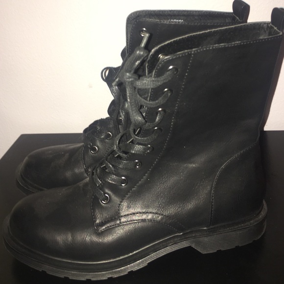 Womens Black Combat Boots NWOT