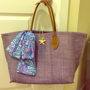Lilly for Target: Raffia Tote (Blue)