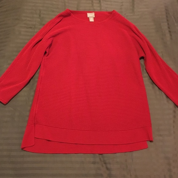Red 3/4 Sleeve Sweater
