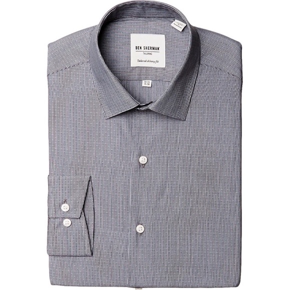 Ben Sherman Skinny Fit Dobby Striped Dress Shirt