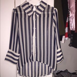 Sheer button down shirt