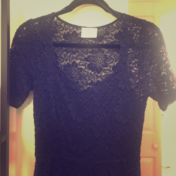 Navy lace dress.