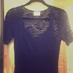 Navy lace dress.
