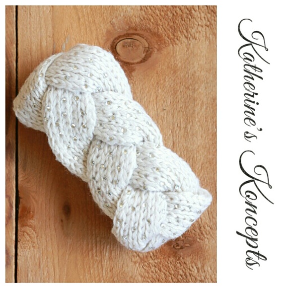 Katherine's Koncepts Accessories - Just in!! Oatmeal Rhinestone Braided Headband