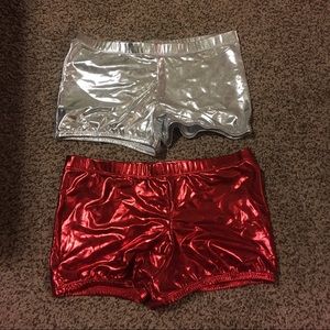 Silver and red shorts