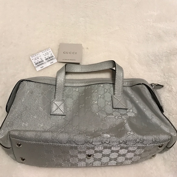 Metallic Silver Gucci Handbag