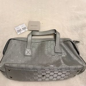 Metallic Silver Gucci Handbag