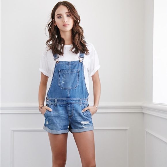 FOREVER 21 BLUE OVERALLS