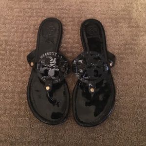 Tory burch "Miller" black patent leather sandal
