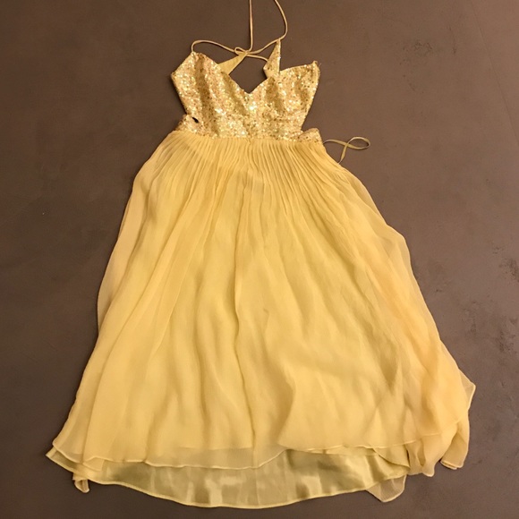 Yellow mini formal dress