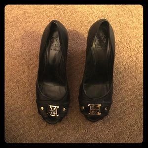 Tory burch black wedges