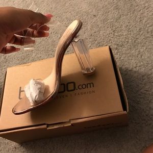 Boohoo clear sandal heel