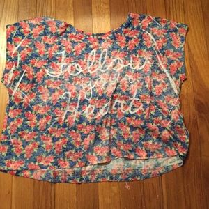 A floral print crop top