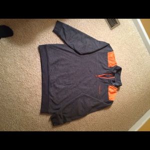 Vineyard Vines fleece quarter zip (gray-orange)