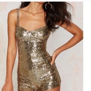 Sequin gold romper