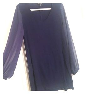 Express sheer long sleeve cocktail dress