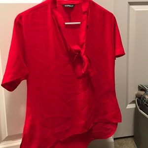 Express size XS red blouse with bow
