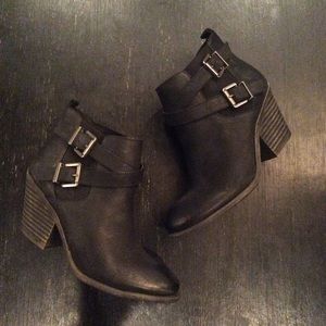 Sole Society Buckled Heeled Booties