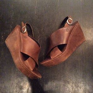 Leather BORN Crossover Wedges