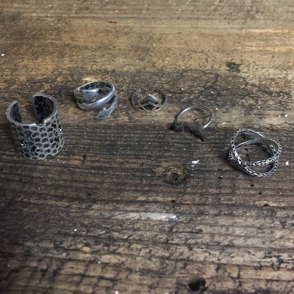 5-Piece Silver Ring Set
