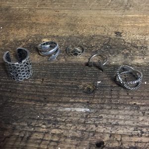 5-Piece Silver Ring Set