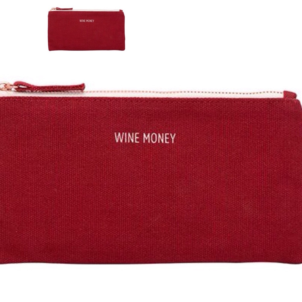 "WINE MONEY" LINEN BLEND COSMETIC CASE
