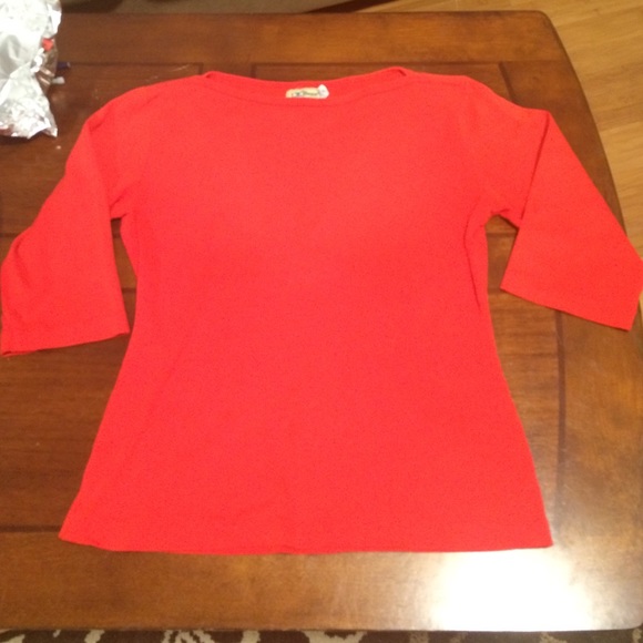 MED. LL Bean Shirt  RedNWOT Woman's w/ 3/4 sleeves