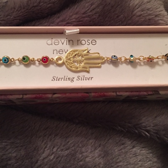 Evil eye sterling silver bracelet